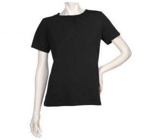 Sport Savvy Essentials Short Sleeve Stretch T shirt with Shirring 