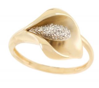 Diamond Accent Calla Lily Ring 14K Gold —