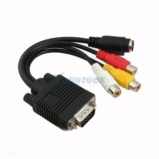 pc computer vga to tv s video rca av 3 adapter cable