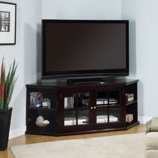 tremont corner tv stand from brookstone this timeless corner tv stand