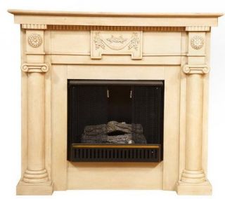 White House Freestanding Wall Fireplace w/Fuel & Screen —