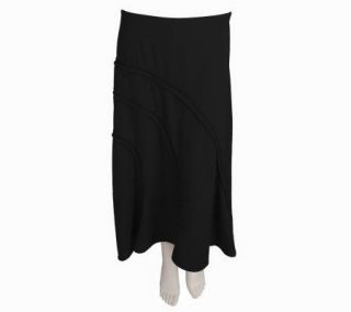 Susan Graver 2 Way Stretch Moleskin Skirt with Stitch Detail