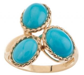 Sleeping Beauty Turquoise Cluster Design Ring, 14K —