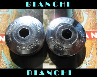 RARE Vintage Bianchi Dust Caps for Road Bike Cranks Metal Alloy Chrome