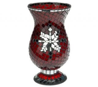 Glass Mosaic Hurricane w/Snowflake Pattern by David Shindler