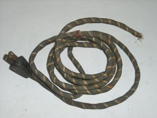 Vintage Antique 1920s 40 Long Cloth Covered AC Power Electrical Cord