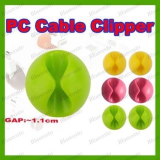 6X Computer USB Cable Wire Clips Fixer Organizers Drop