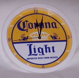 CORONA LIGHT BEER SIGN WALL CLOCK