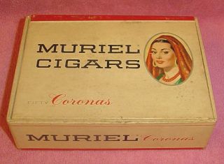 Vintage Muriel Cigars Coronas 50 Count Collectible Cigar Box