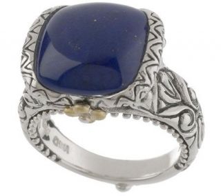 Barbara Bixby Cushion Cut Lapis Lazuli Ring, Sterling/18K Gold