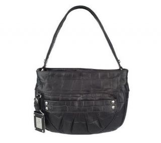 Makowsky Croco Embossed Glove Leather Shoulder Bag —