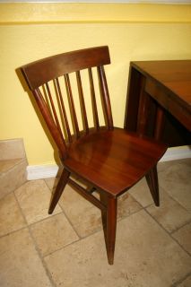Genuine Mid Century Cherry Willett Transitional Dining Table Chairs