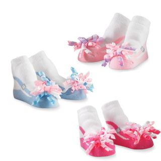 Mud Pie Baby CORKER BOW SOCK SET OF 3 176102 Lily Pad Collection 0 12