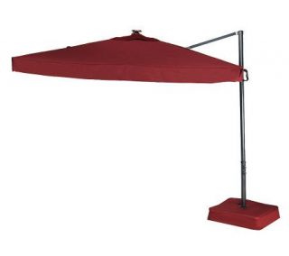 Southern Casual Olefin Offset Umbrella w/ Solar LED Lights & Base 