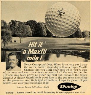  Super Maxfli Dunlop Golf Balls Bruce Crampton   ORIGINAL ADVERTISING