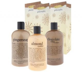 philosophy cookies for santa shower gel trio 16 oz. with gift bags