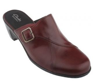 Clarks Bendables Stony Field Leather Mules w/ Side Buckle —