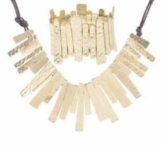 Joan Rivers Choice of Sleek Textured Bib Necklace or Bracelet