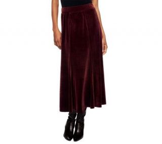 Susan Graver Stretch Velvet Pull on 6 Gored Long Skirt —