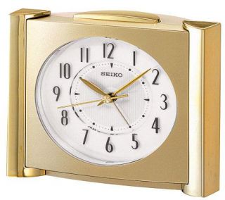 Seiko Goldtone Bedside Alarm Clock with Snooze   H178066