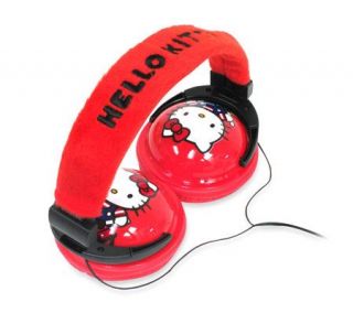 Hello Kitty Foldable Plush Headphones   Red/Black —