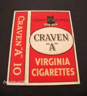 Craven  A Vintage Cigarette Tobacco Packet Pack Box Carreras London