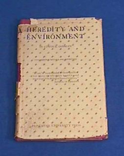1922 Heredity and Environment by Edwin G Conklin HC DJ