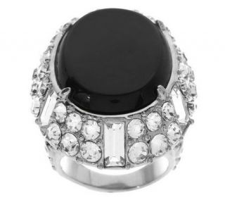 Luxe Rachel Zoe Cabochon and Crystal Ornate Ring —