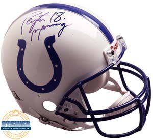 Peyton Manning Autographed Riddell Colts Helmet —