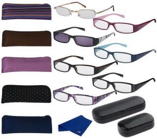 Ultimate Eyewear 7pc. Reader Set and Accessories Strength 1 2.5