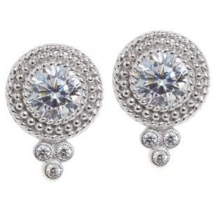 Judith Ripka Sterling Diamonique Dew Drop Button Earrings —