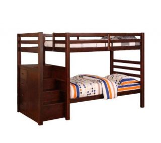 Pine Ridge Twin/Twin Bunk Bed w/ Built in Steps& Drawers   H365176