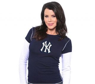 MLB New York Yankees Womens Double Layer T shirt —