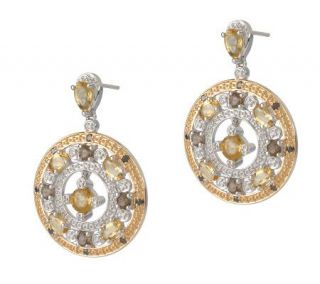 Ross Simons Sterling 3.75 Gemstone & 1/3 ct tw Diamond Earrings