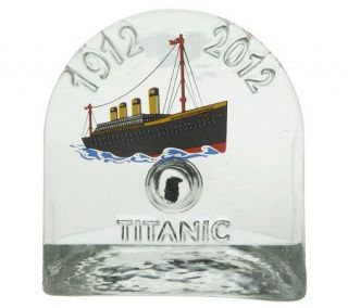 Titanic Handmade Glass Paper Weight with Authentic Titanic Coal
