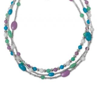 Carolyn Pollack Sterling Cascades Triple Strand17 Necklace —