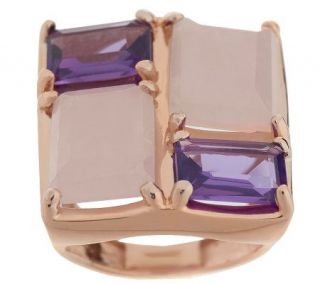VicenzaSilver Sterling Multi gemstone Bold Square Ring —