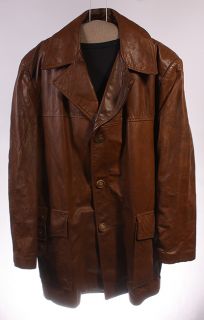 Vtg Cresco Leather Hipster Rocker Jacket Blazer Sz 44