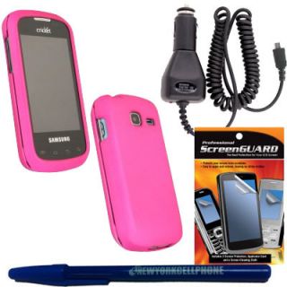 Rubberized Cover Pink Cricket Samsung Transfix R730 Charger Screen