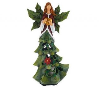 HomeReflections Holiday Angel Luminary with FlamelessCandle with Timer 