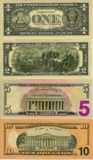 New Crisp Uncirculated US Star Note Collection $1 $5 $10 + $2
