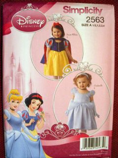 Simplicity Disney Princess Costume Pattern 2563 Sz 1 2 4