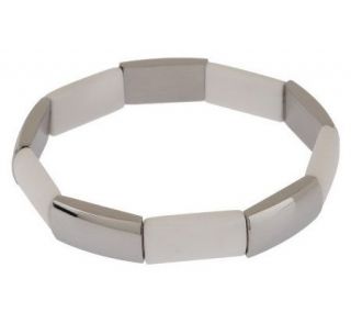 Steel by Design Gemstone Station Stretch Bracelet —