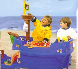 Todays Kids Pirate Ship Toy Box —