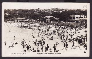 Balmoral Beach Sydney Harbour c1950s Real Photo Australia Postcard by
