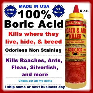 Insect Roach Ant Flea Bug Killer Boric Acid 100 5 oz Bottle Super Fast