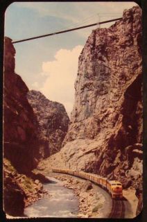  train in the royal gorge postmarked cotopaxi colo aug 10 1959 pub