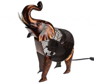 Deco Breeze 2 Speed Hand Sculpted_Metal Elephant Fan —