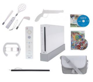 Nintendo Wii Gaming System w/ Accessories, Case, Sports & 101 in 1 