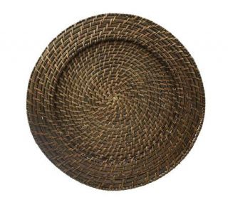 Charge It by Jay 13 Set of 4 Brown Rattan Charger Plates —